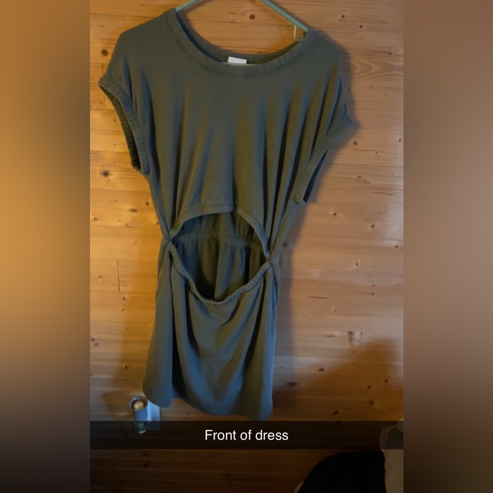Aerie Backless Olive Dress